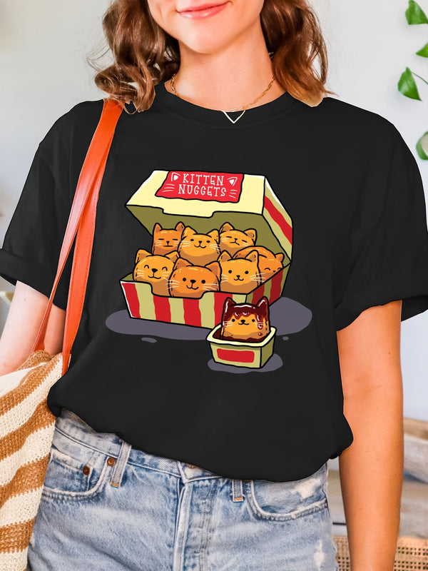 Women’s Chicken Nuggets Print T-shirt.