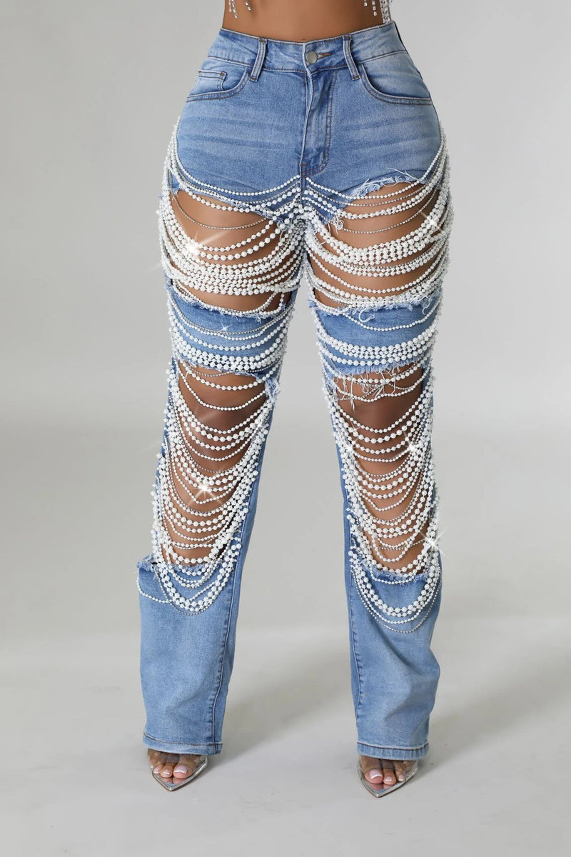 Women’s Hot Y2K Hot Summer Ripped Jeans.