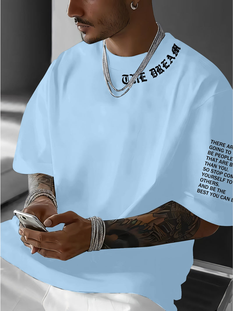 Men's Graphic Print Round Neck Short Sleeve, a Gift for Boyfriends.
