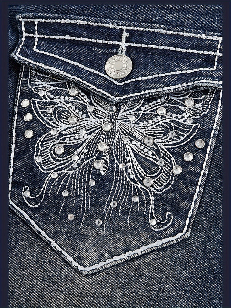 Women's Fashion Trendy Stretch Comfortable Washed Denim Jeans.