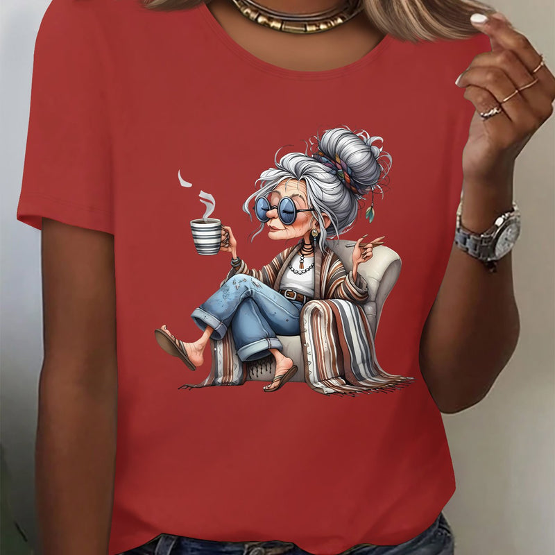 Women’s Home Casual Round Neck Short-Sleeved Top.