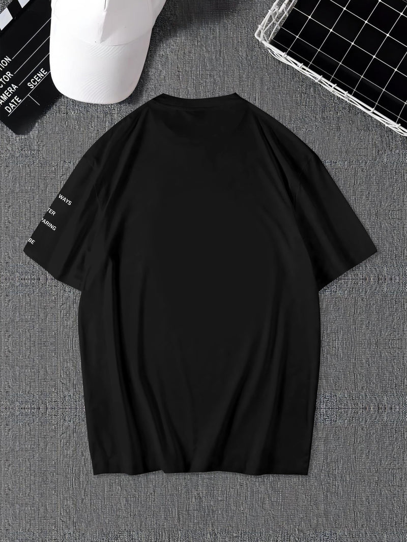 Men's Graphic Print Round Neck Short Sleeve, a Gift for Boyfriends.