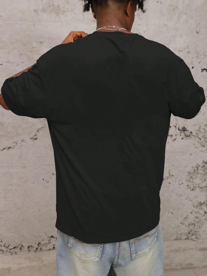 Vibrant Skull Hand Print Crew Neck Tee Shirt.