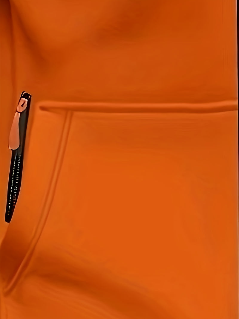 Men's Hoodie. Solid Color Long Sleeve Open Front Hooded Sweatshirt Jacket.