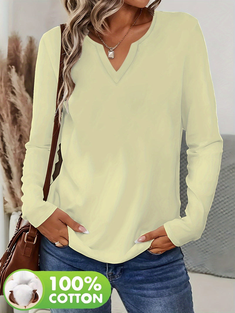 2pcs Autumn/Winter New V-Neck 100% Long Sleeve T-Shirts.