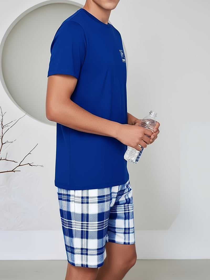Men's Casual Minimalist Style Round Neck Short Sleeve T-Shirt.
