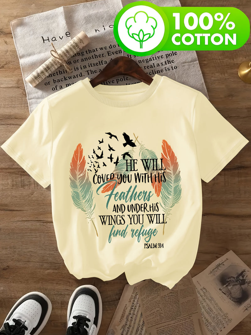 Women's T-Shirt with Psalm 91 Design.