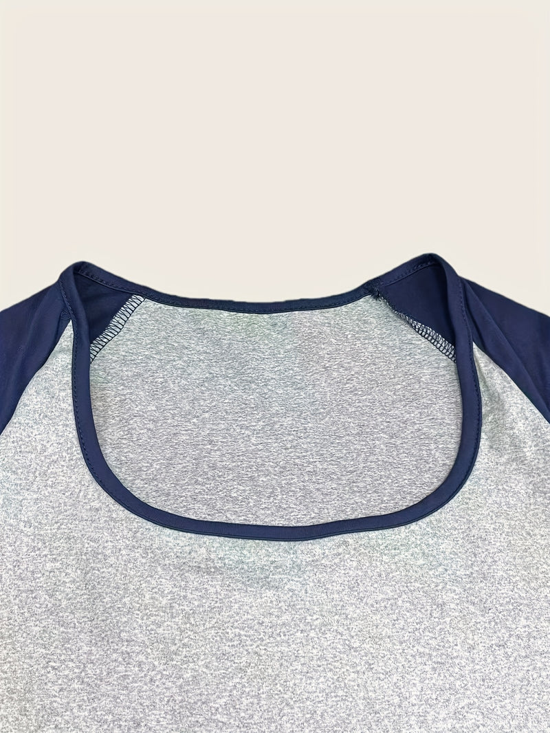 New Women's Versatile Casual Color-Blocked Long-Sleeve T-Shirt.