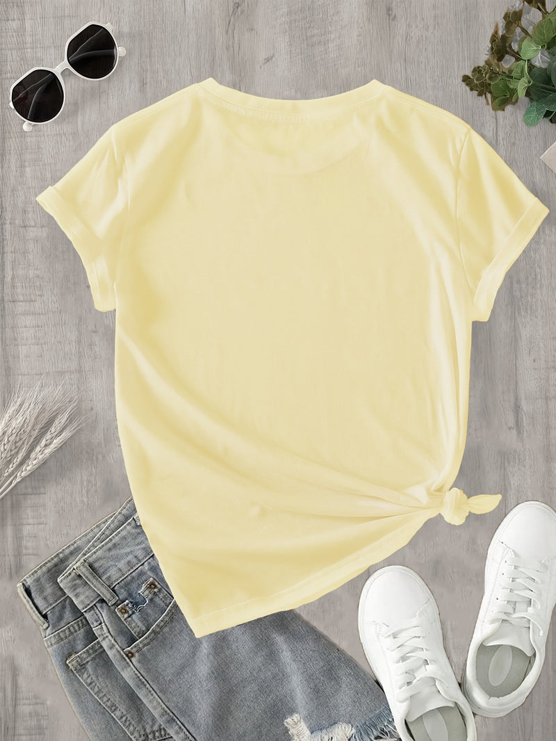 Women’s Graphic Print T-shirt Crew Neck Casual.