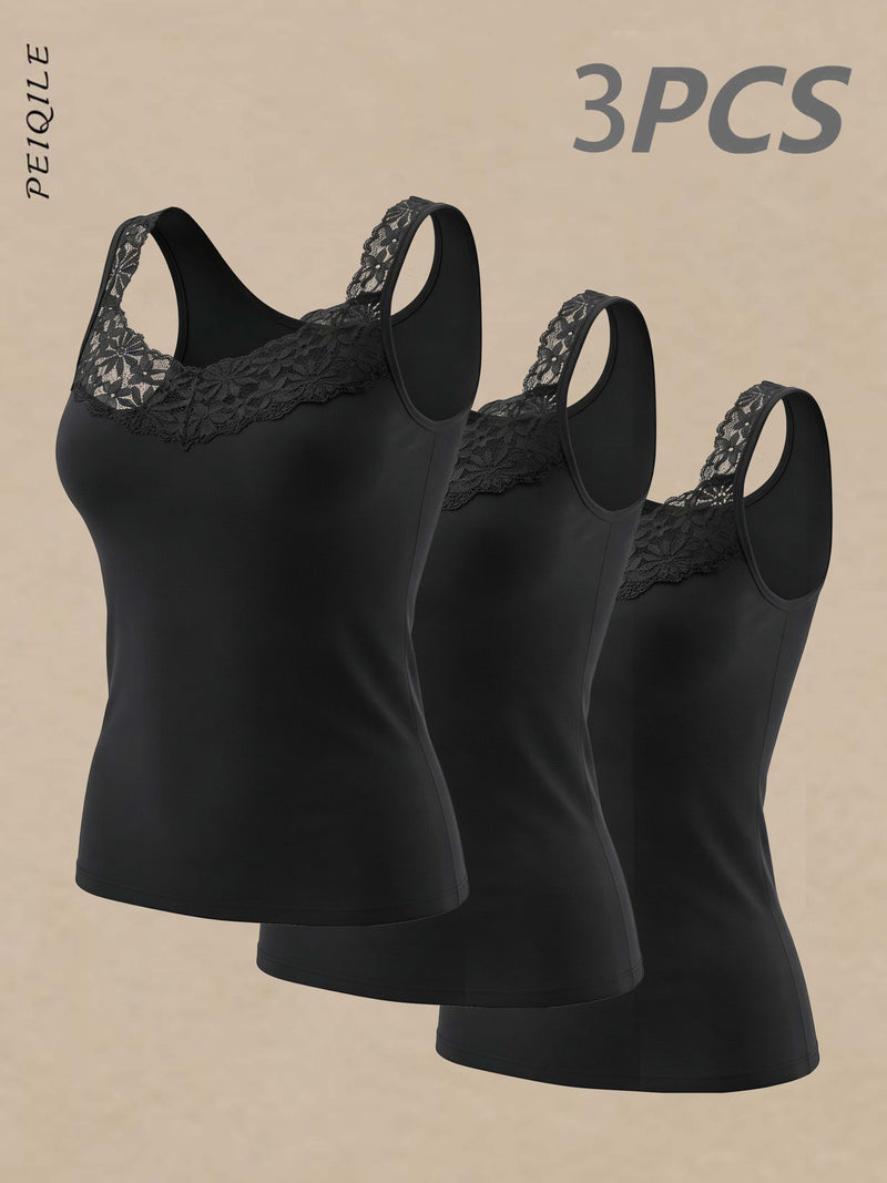 3-Pack Knight Times Women's Wide-Strap Tank Top.