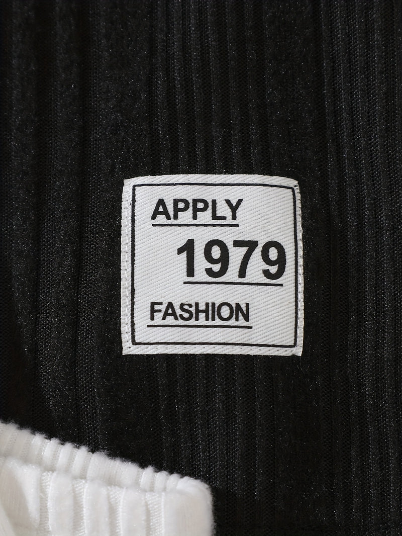 6pcs Kids Fleece Ribbed Long Sleeve Pants Set Fashion Casual Elastic.