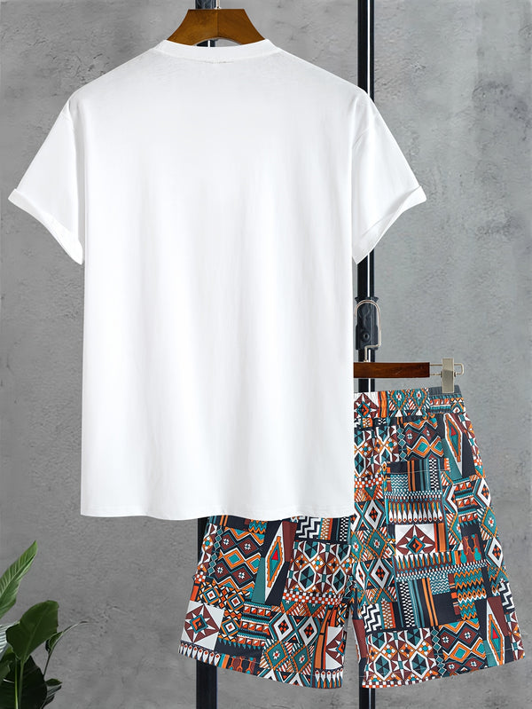 Men’s Short Sleeve T-Shirt with Random Print Pocket.