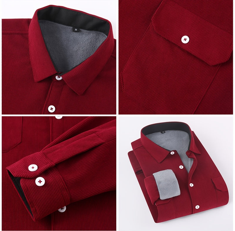 Men’s Shirt Inside Warm Long Sleeve Jacket.