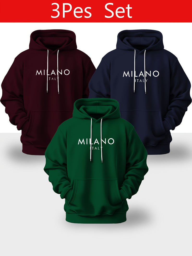 Men's Trendy Casual Three-Piece Set Fashion Hoodie.