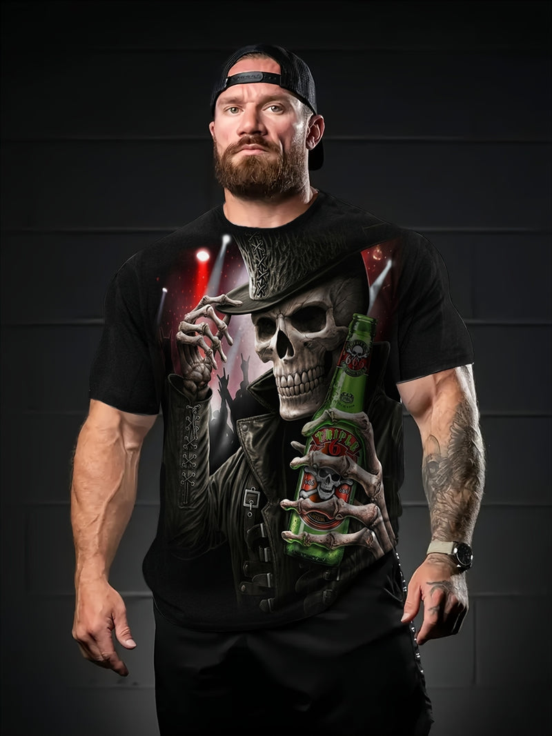 Blind Box Set of 5 Men's 3D Skull Halloween Print Random T-Shirts.