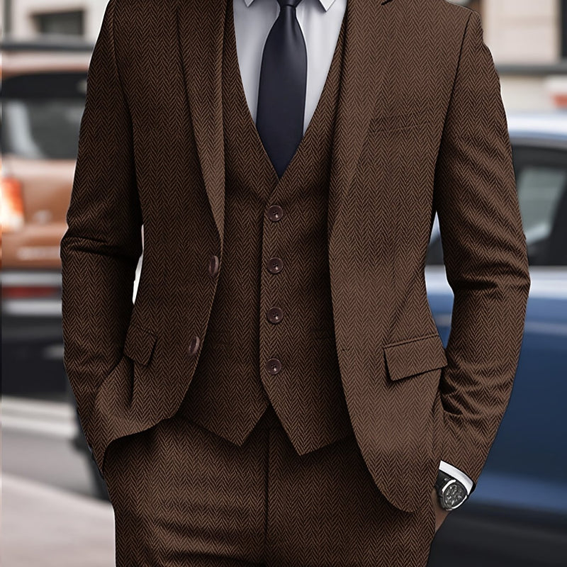 Vintage Men's Bone Check 3pcs Suit.