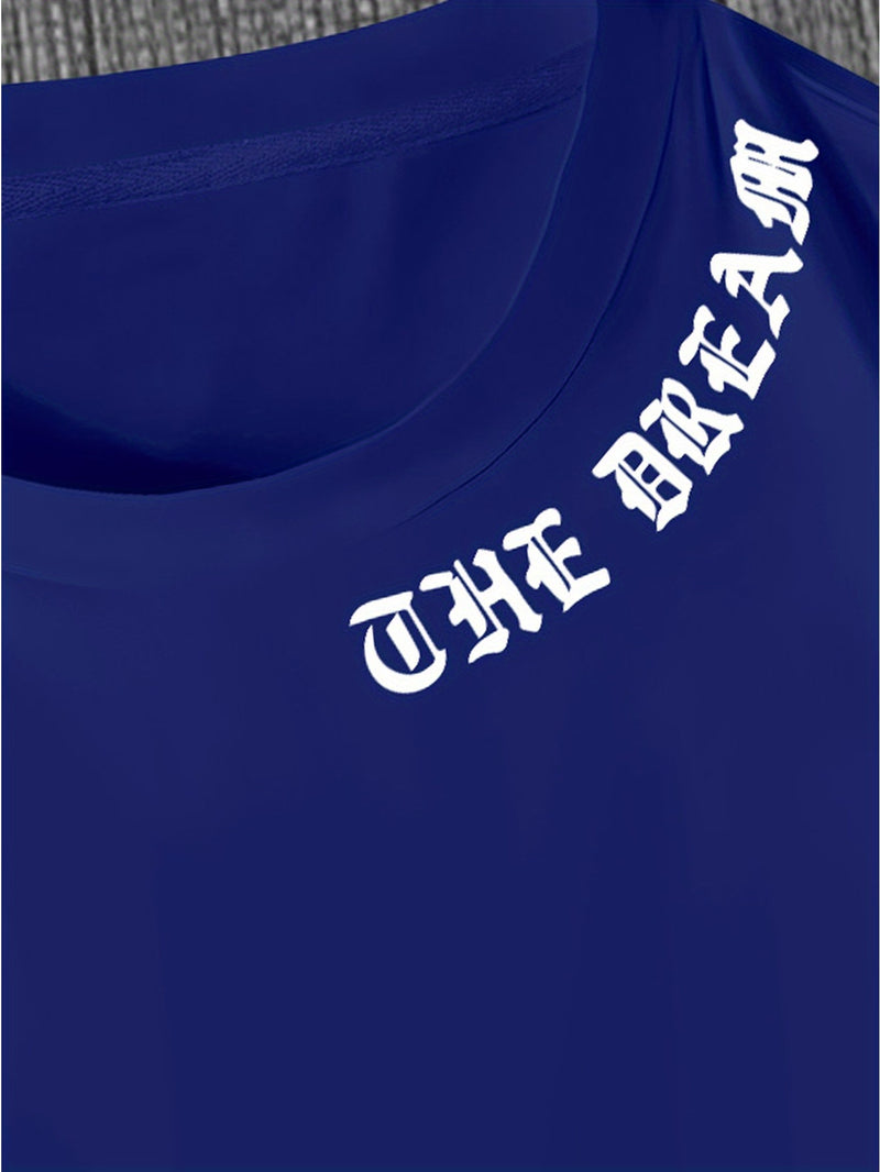 Men's Graphic Print Round Neck Short Sleeve, a Gift for Boyfriends.