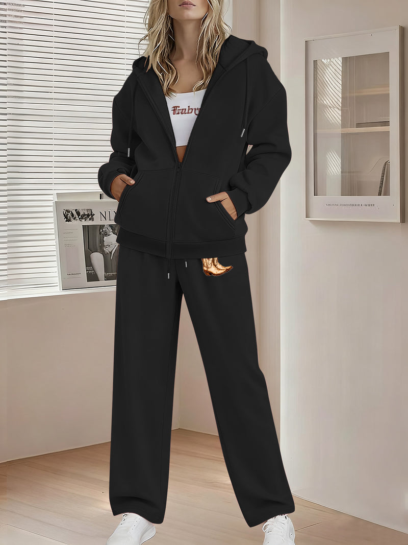 Women’s Graphic Print 2pcs Set, Hoodie & Pants.