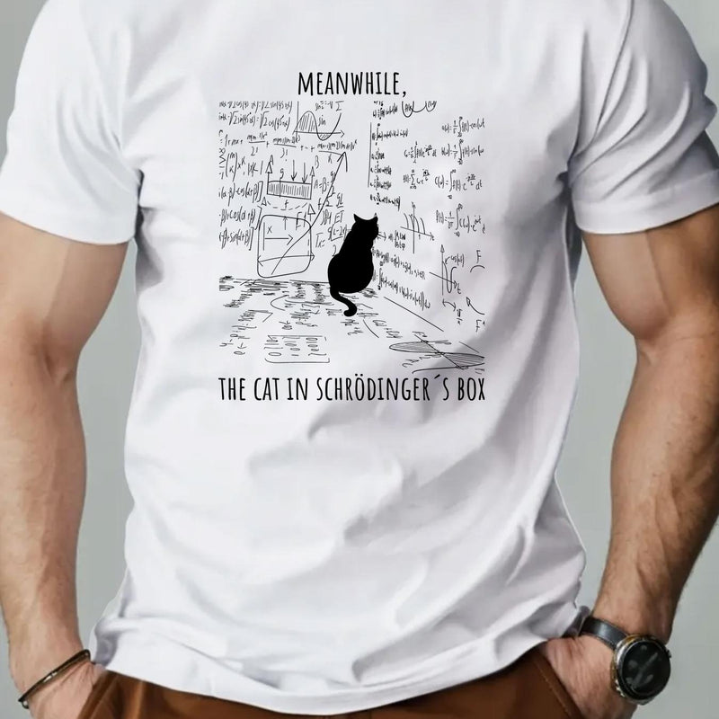 Men's Short-Sleeve T-Shirt with a Kitten Pattern for Summer Casual Wear.