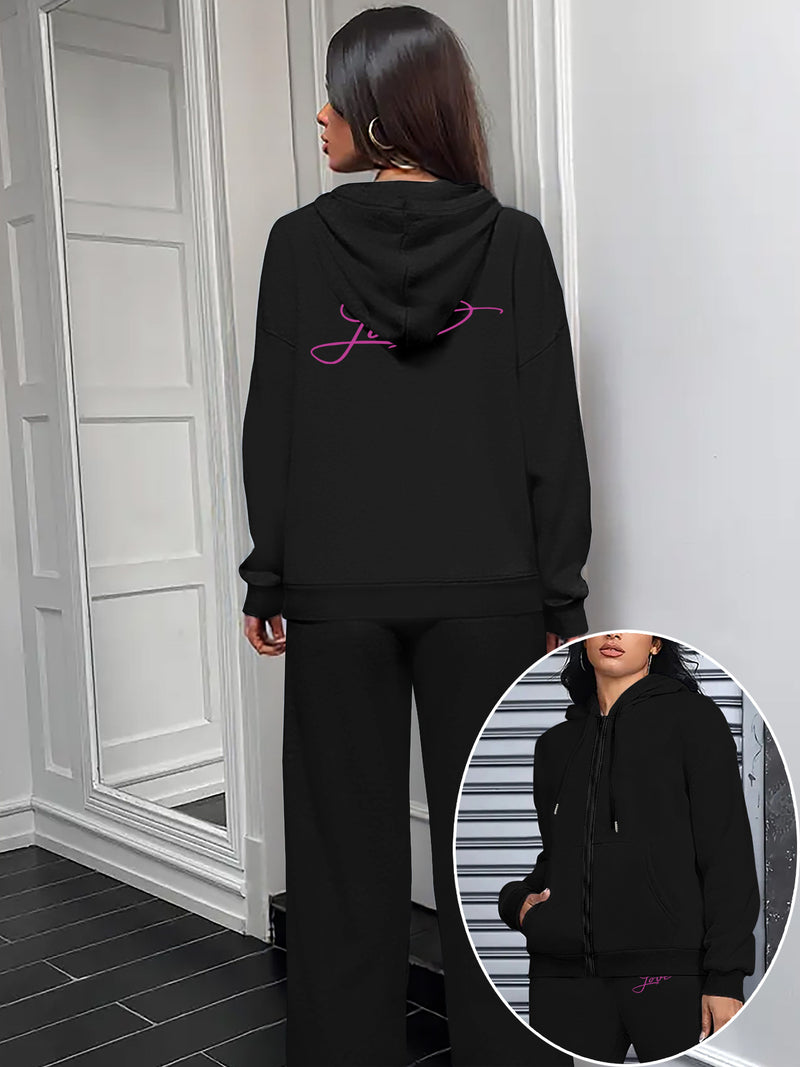 Women’s Graphic Print 2pcs Set, Hoodie & Pants.