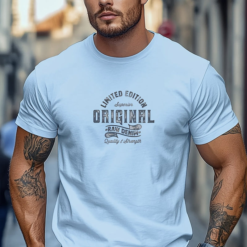 Men's Solid Color Short Sleeve T-Shirt.