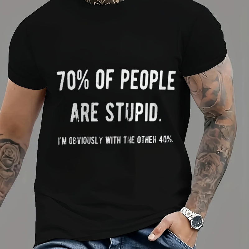 Men's Black Summer Graphic T-Shirt.