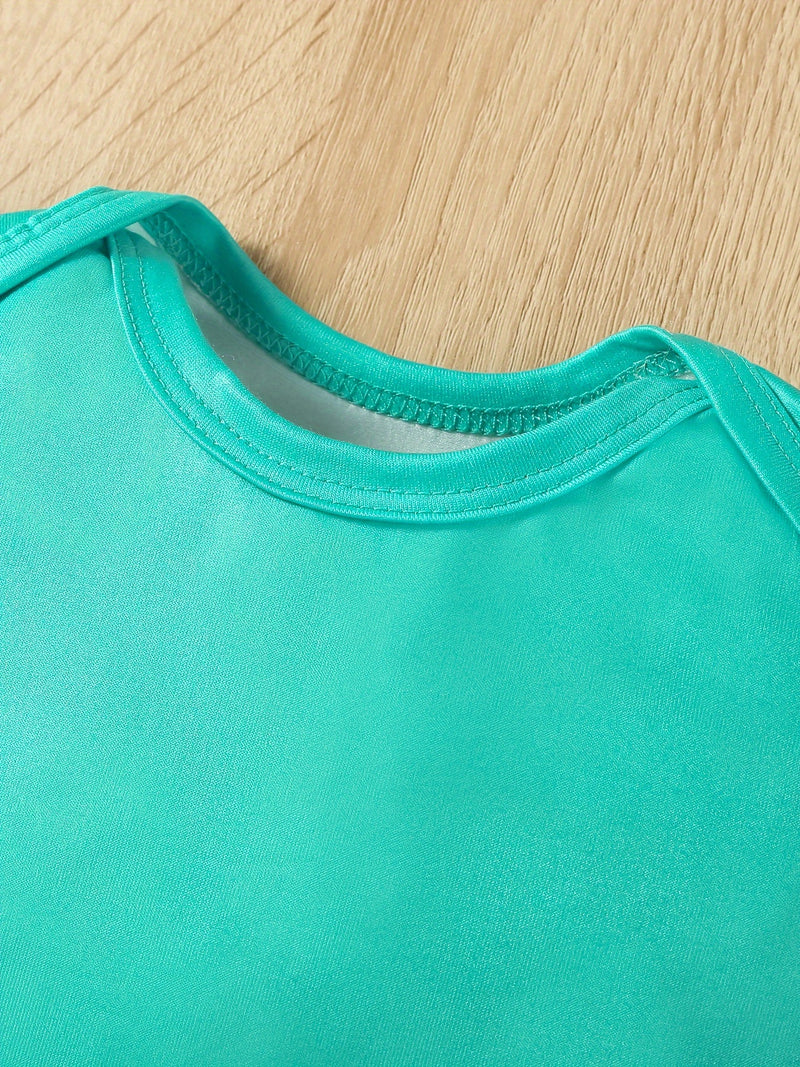 Baby 3pcs Printed Short Sleeve Triangle Bodysuit Cute Crawling Suit.