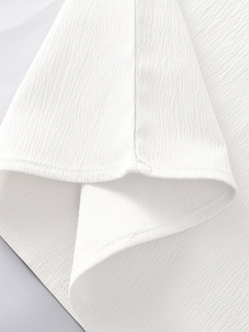 Men's Casual Solid Color Suit Collar Shirt and Trousers Set.