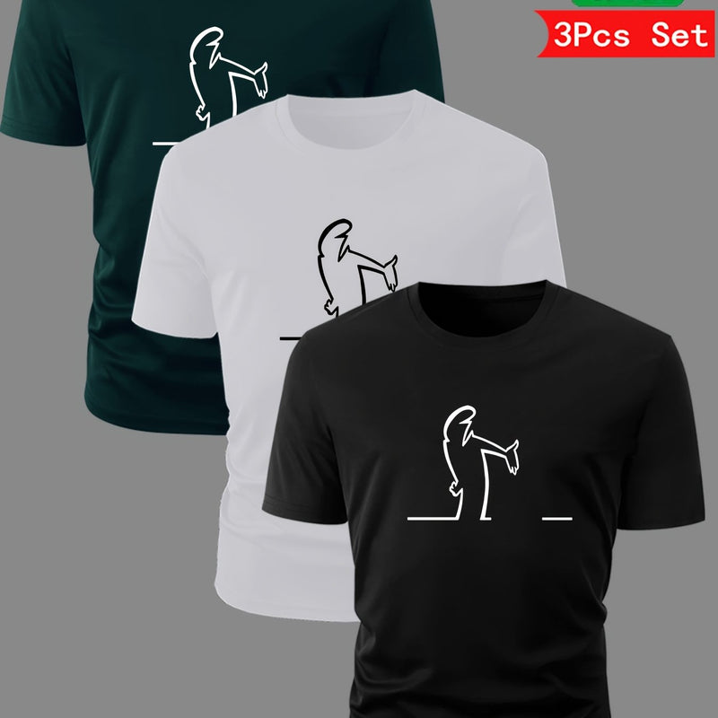 3pcs Men's Summer T-Shirts.