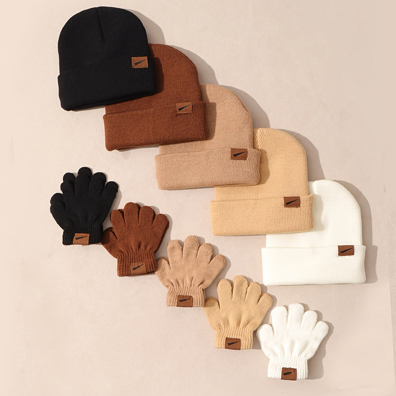 5pcs Set of Youngsters's Autumn/Winter Solid Color.