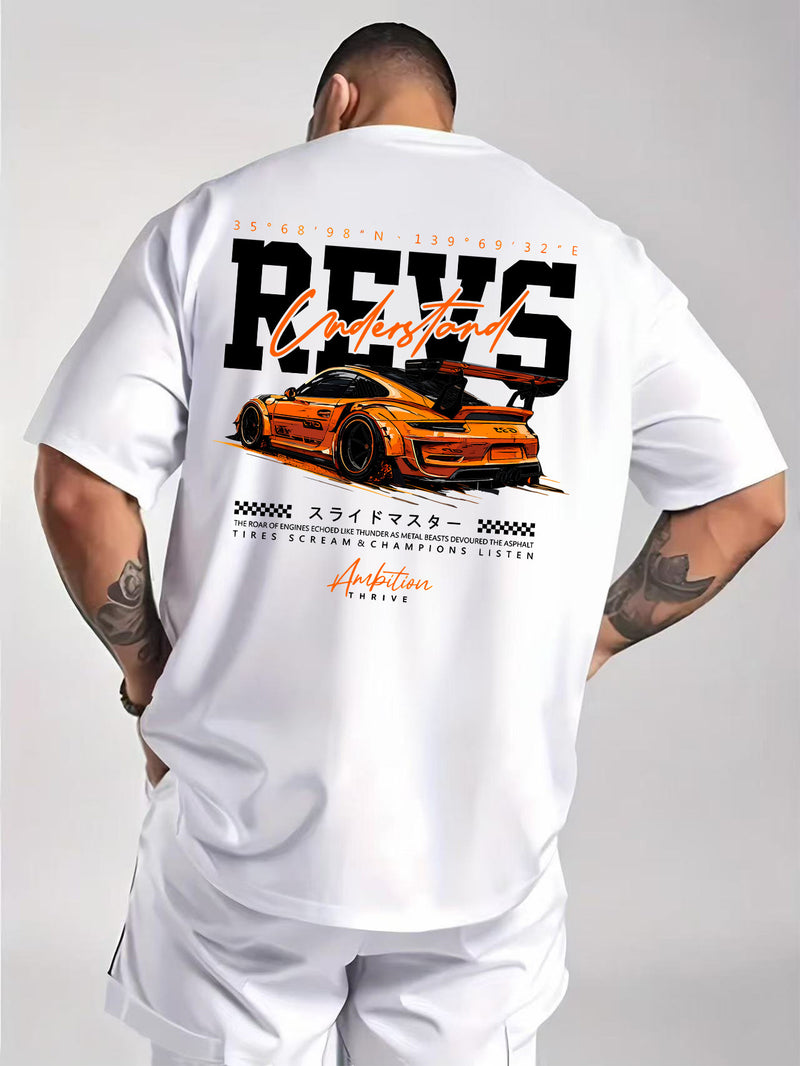 Men's Summer Back Print T-Shirt.