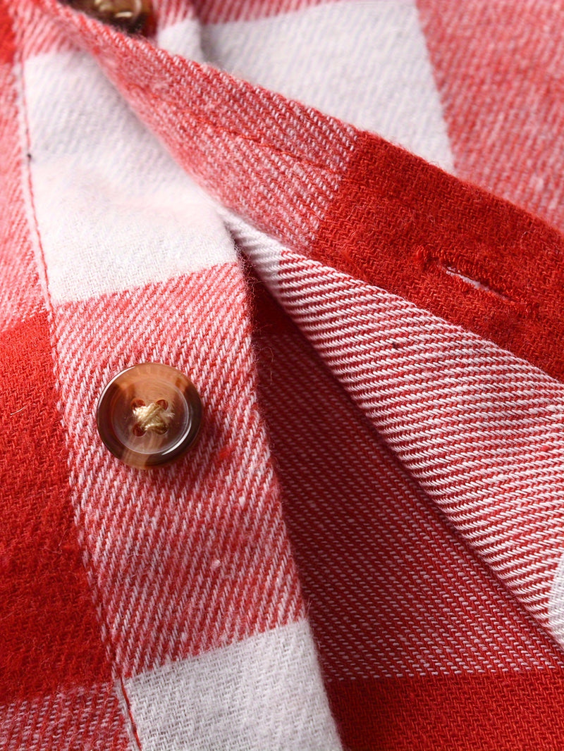 Boys Autumn Plaid Long Sleeve Shirt Casual Top.