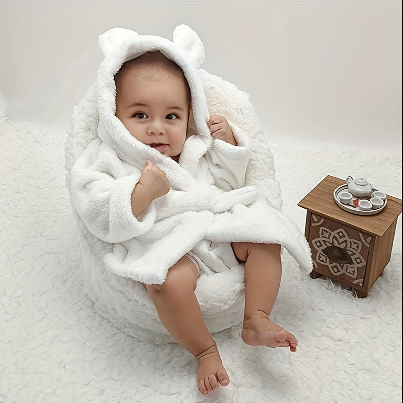 Baby Gift Bathrobe, White Nightgown Newborn Photo Accessories Pajamas.