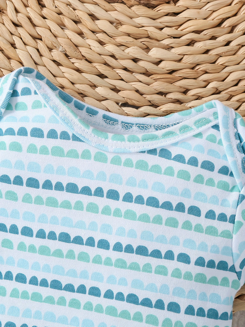 3pcs Newborn Baby Dinosaur Embroidered Bodysuits.