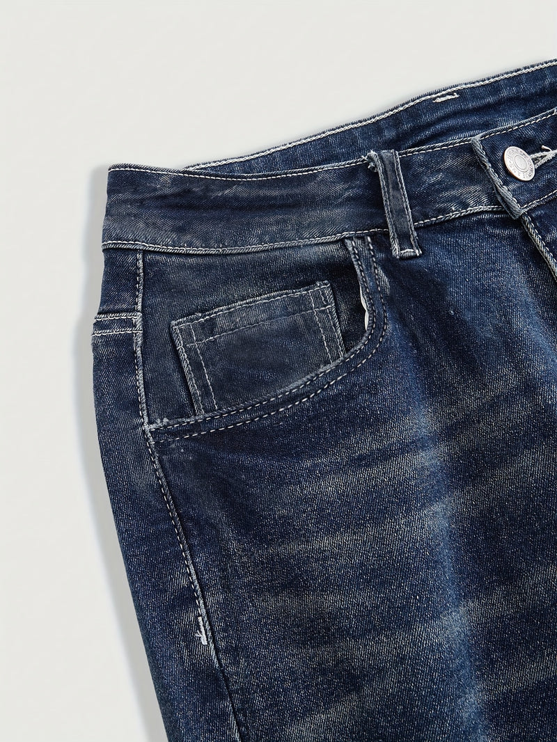 Women's Fashion Trendy Stretch Comfortable Washed Denim Jeans.