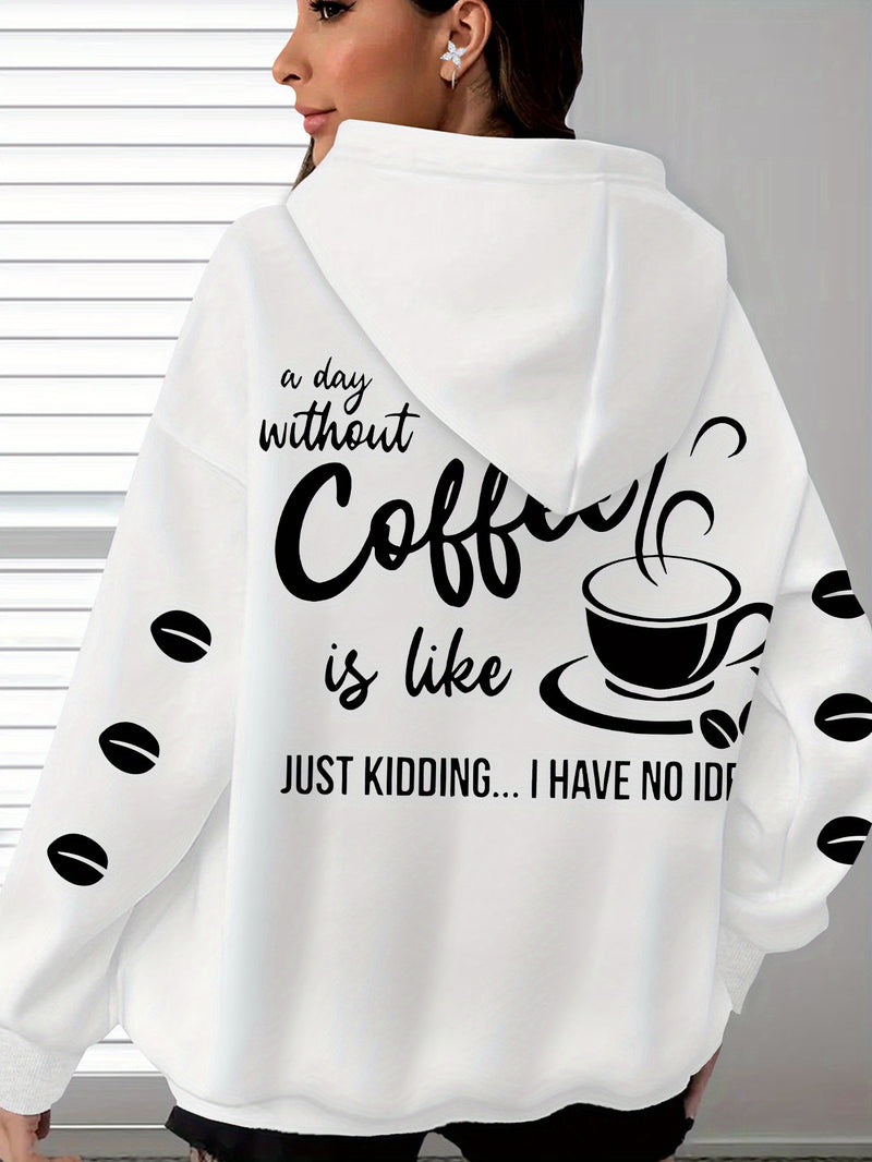 Women's Cozy Coffee Graphic Hoodie.