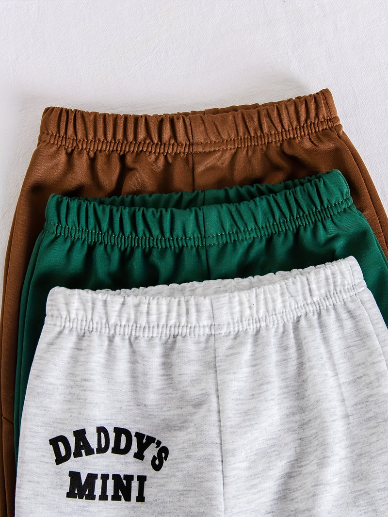 3pcs Toddler's Letter BROOKLYN Print Sweatpants.