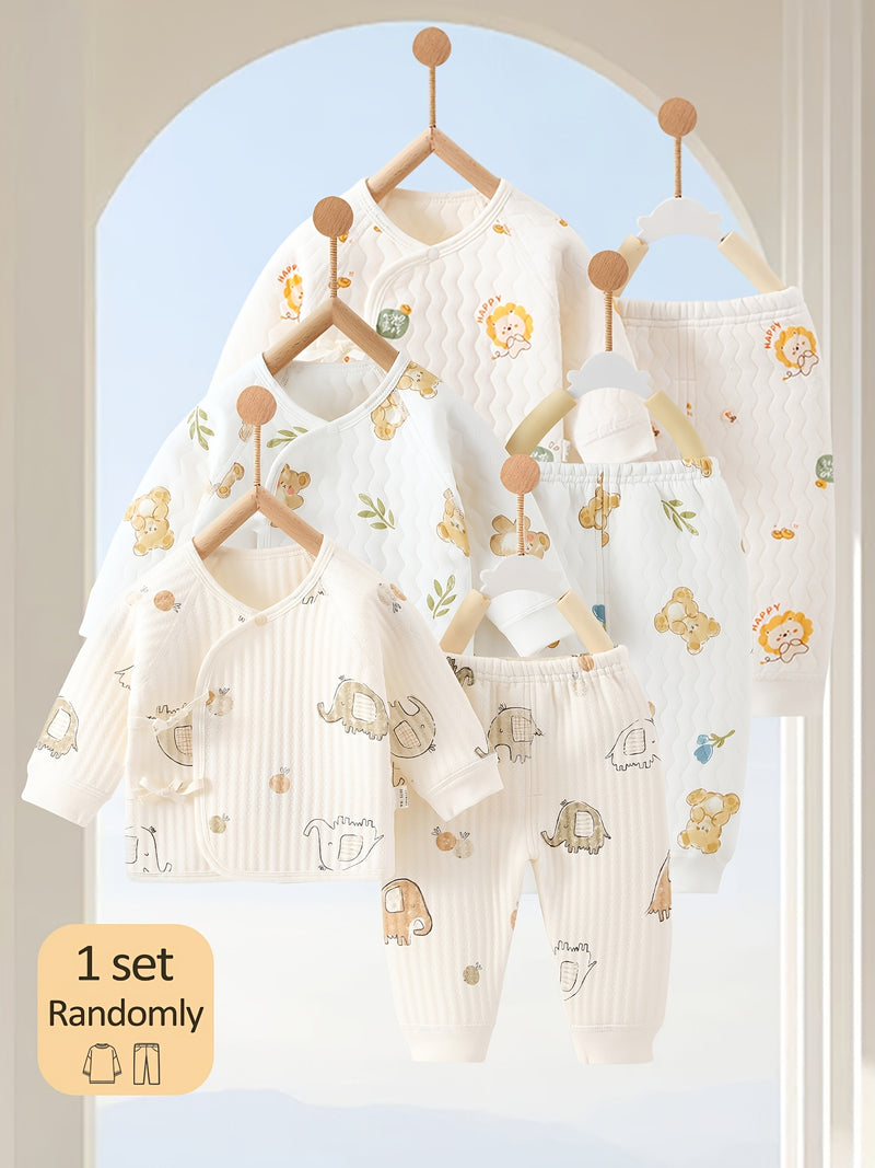Baby's New Autumn/winter Warm Set, Cute Animal All-over Print.