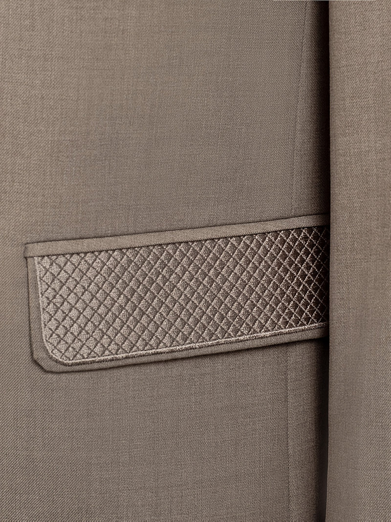 2pcs Men's Casual Zhongshan Suit with Stand Collar.