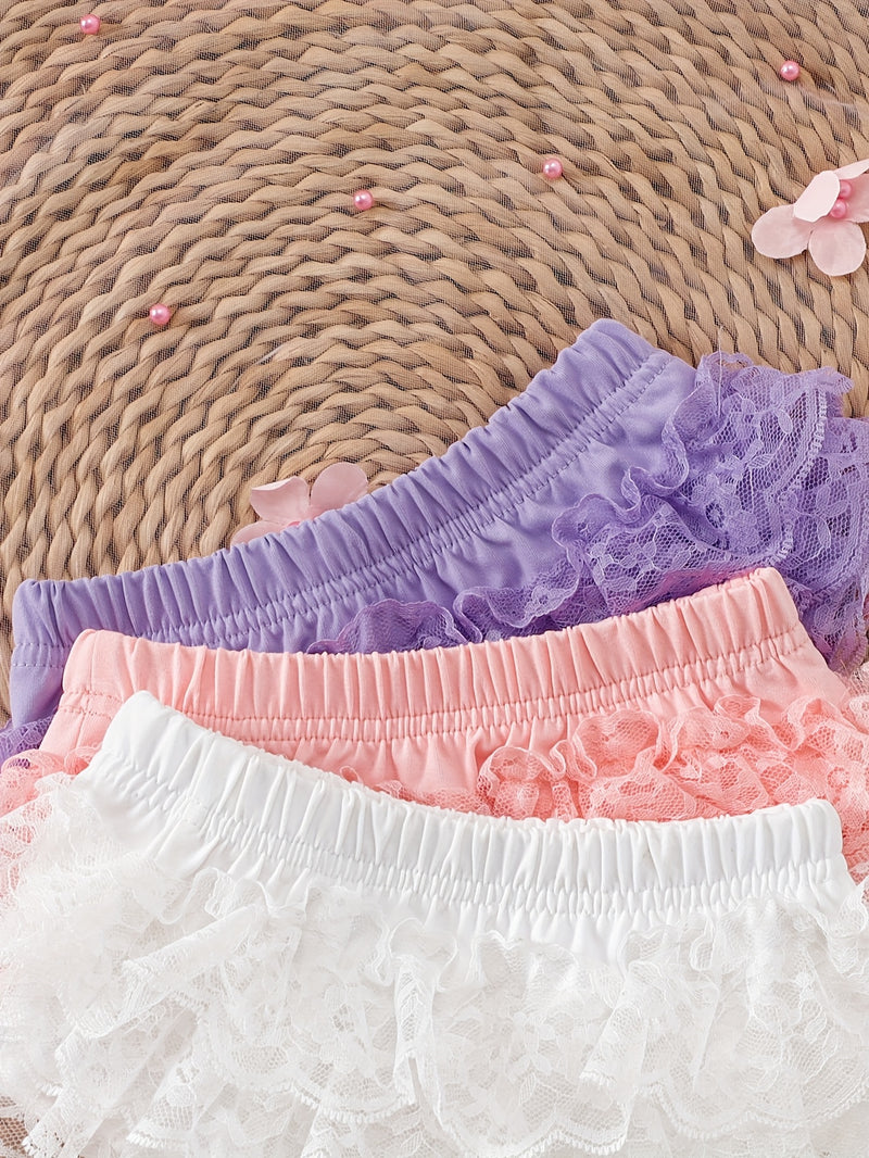 Cute Three-Piece Set for Baby Girls Featuring Solid Colors.