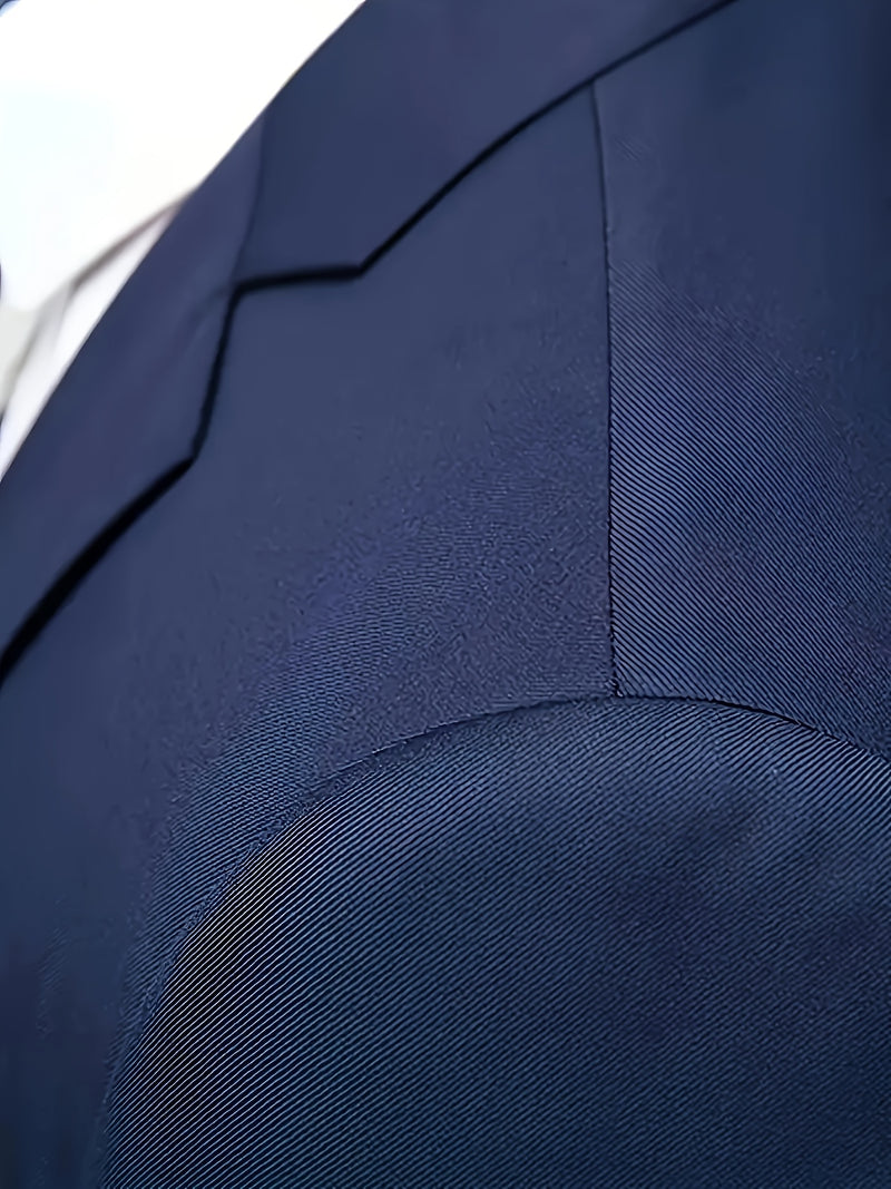 Men's Business Solid Color Classic Elegant Two-Piece Suit.