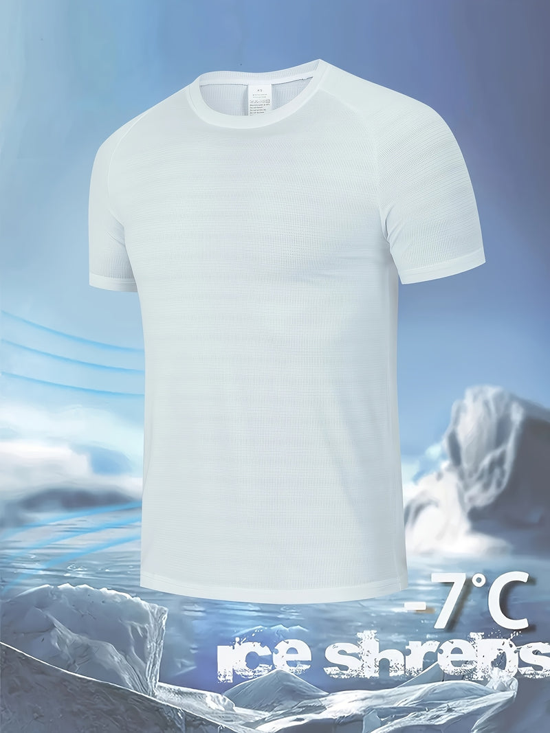 Men's Quick-Dry Ice Cooling Short Sleeve T-Shirt.