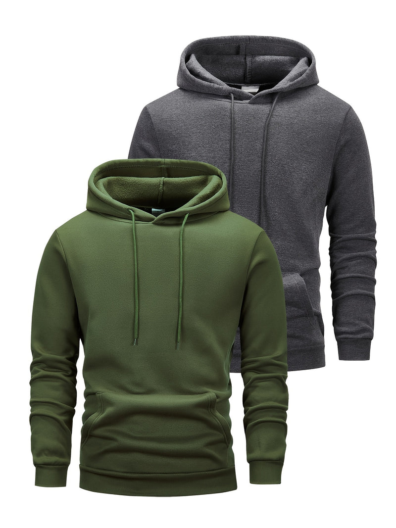 2pcs Men's Hooded Long-Sleeve Sweatshirt.