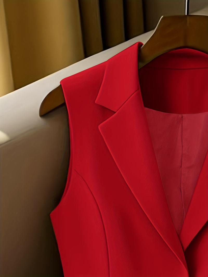 Ladies New Spring, Autumn And Winter Business Elegant Lapel Suit Vest.