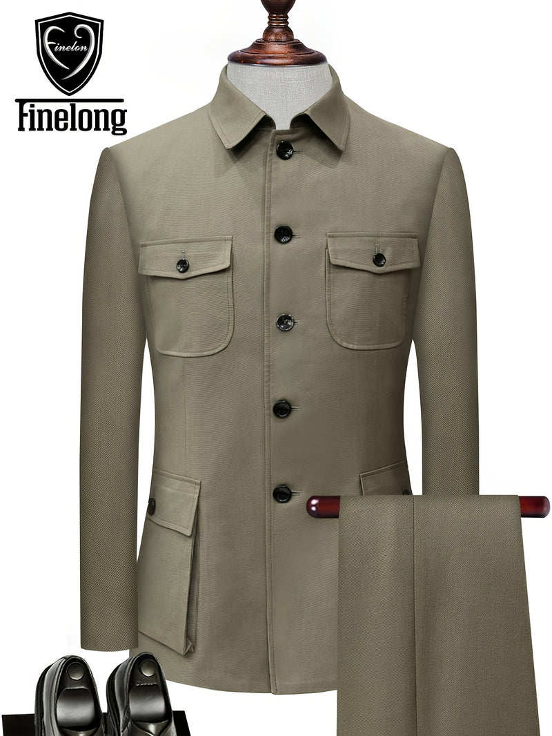 Men'S Formal Suit Set for Stylish Occasions, Jacket And Trousers.