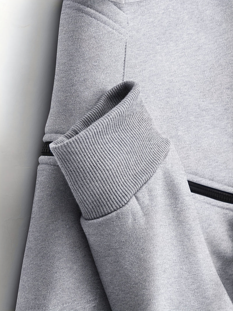 Men’s New Trendy Fashion Zip-Up Hoodie and Loose Cargo Pants.