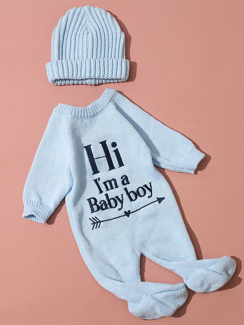 2pcs Newborn Photography Outfit, Infant Onesie Sweater with Hat Set.
