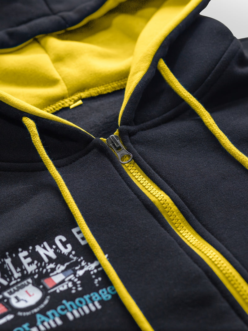 Men's Hiphop Outfit, Letter Print Long Sleeve Full-Zip Casual Jacket And Loose Jogger Pants.