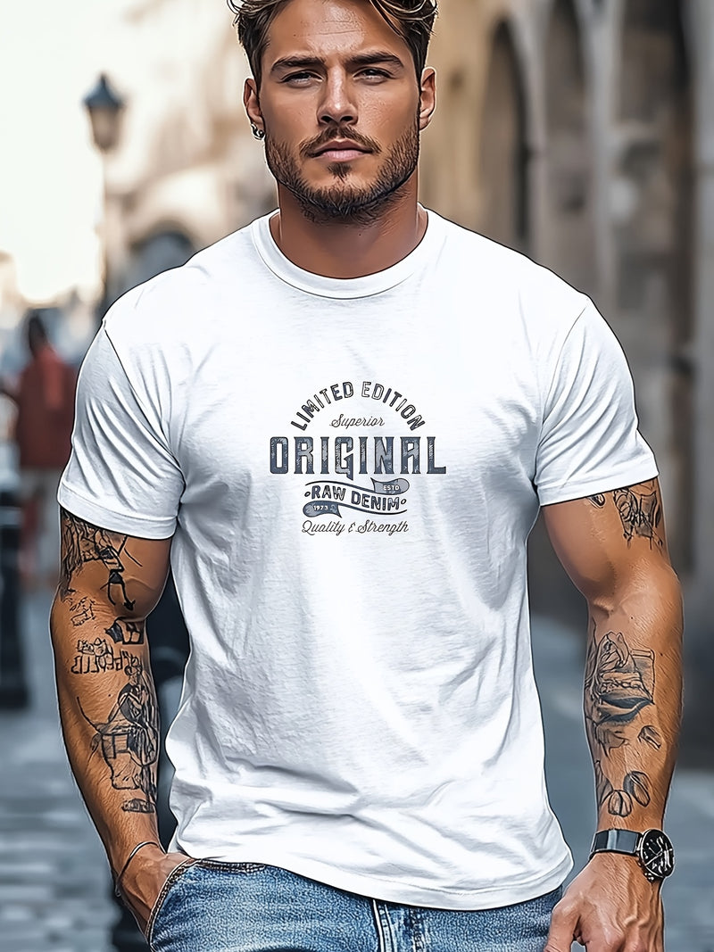 Men's Solid Color Short Sleeve T-Shirt.