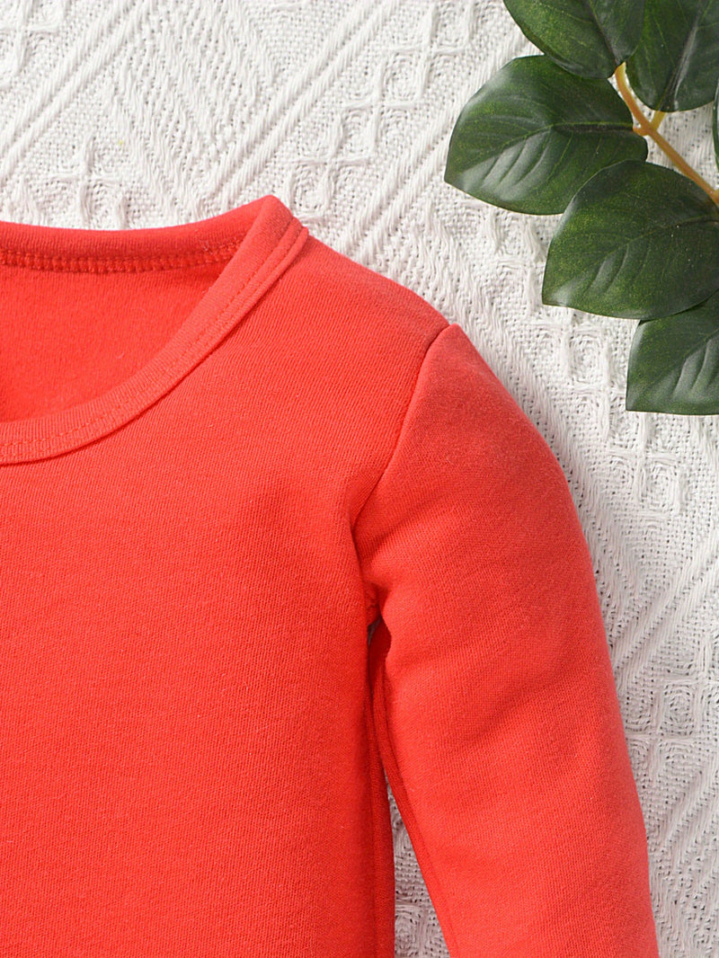 Pure Long-Sleeve Print Bodysuit, Casual Long-Sleeve Jumpsuit for Autumn.